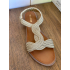 Champagne sandalen met glitterrand